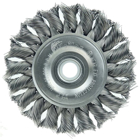 Weiler 3" Standard Twist Knot Wire Wheel, .0118" Steel Fill, 1/2"-3/8" 8004